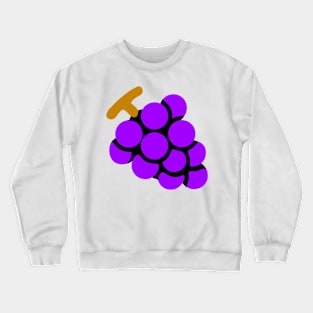 Purple Grapes Emoticon Crewneck Sweatshirt